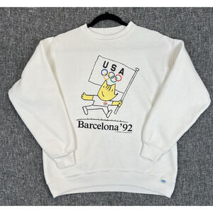 Vintage Barcelona ‘92 Olympics Pullover Sweater Crewneck Medium Discus Athletic